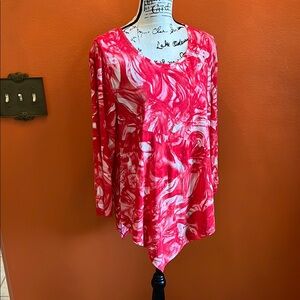 Sami & Jo Red and White Asymmetrical Tunic